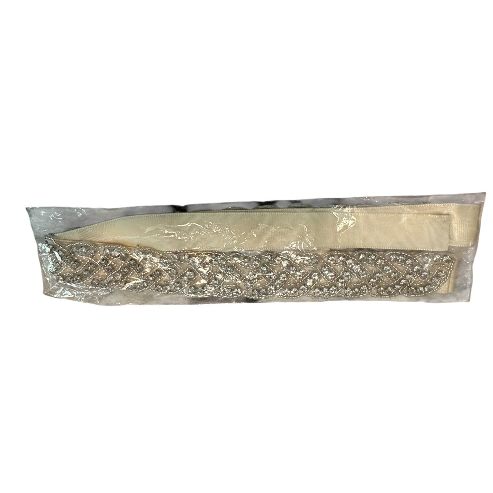 Cream White‎ Rhinestone Bridal Belt Wedding Dress Sash Handmade - Picture 5 of 7